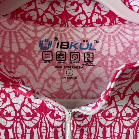 NWT IBKUL Women's Barbara Print Long Sleeve Mock Neck Athletic Top Large - Picture 3 of 12